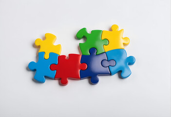Obraz premium Autism symbol. Colorful puzzle pieces.
