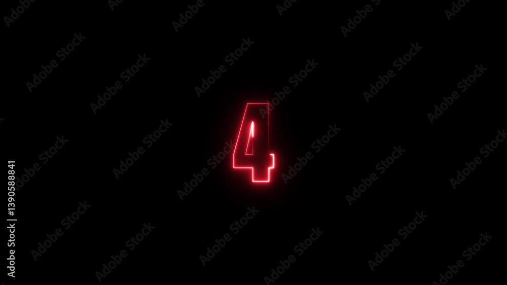 Poster abstract glowing neon text 78 number countdown icon. glowing sign on black background neon number. g