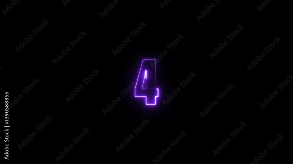 Poster abstract glowing neon text 78 number countdown icon. glowing sign on black background neon number. g