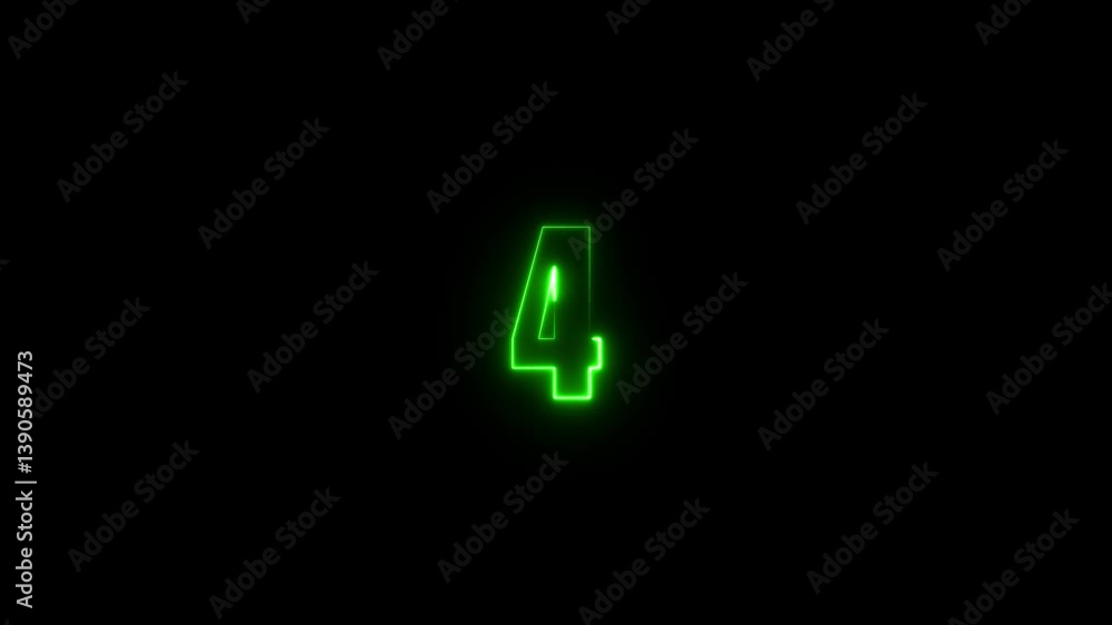 Poster abstract glowing neon text 78 number countdown icon. glowing sign on black background neon number. g