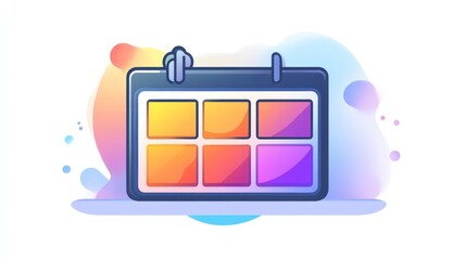 Colorful Calendar Design with Gradient Squares for Planning and Scheduling