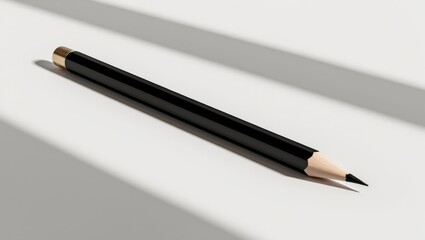 Isolated black pencil against a white background