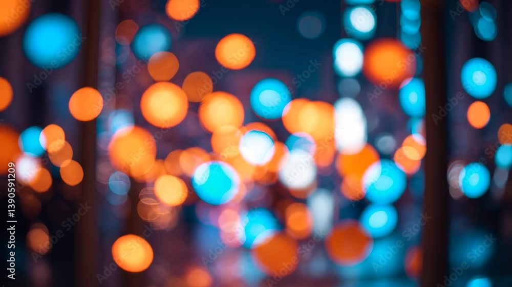 Poster blurred light bokeh background in darkness