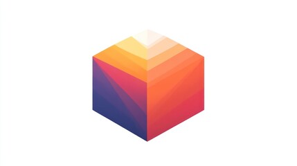 Colorful Gradient Cube with Geometric Design for Creative Projects