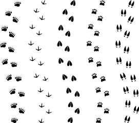 Paw print silhouette. Isolated paw print on white background