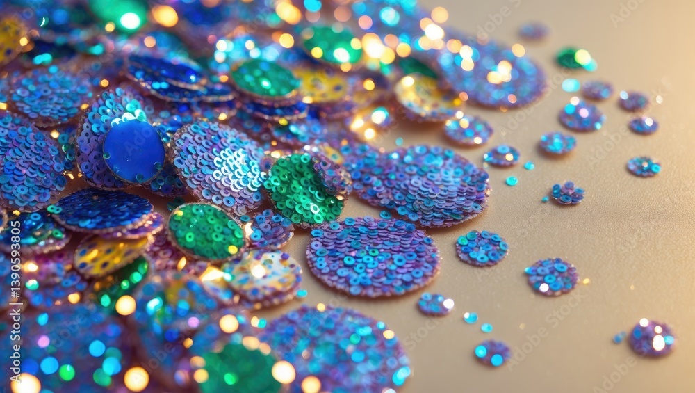 Poster abstract background featuring blinking lights and sequins