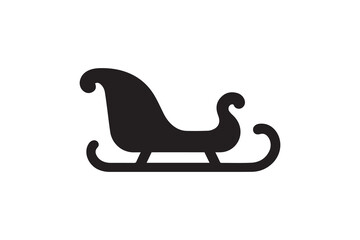 Symbol of simple Santa's sleight icon silhouette in a simple, minimalist vector on a white background