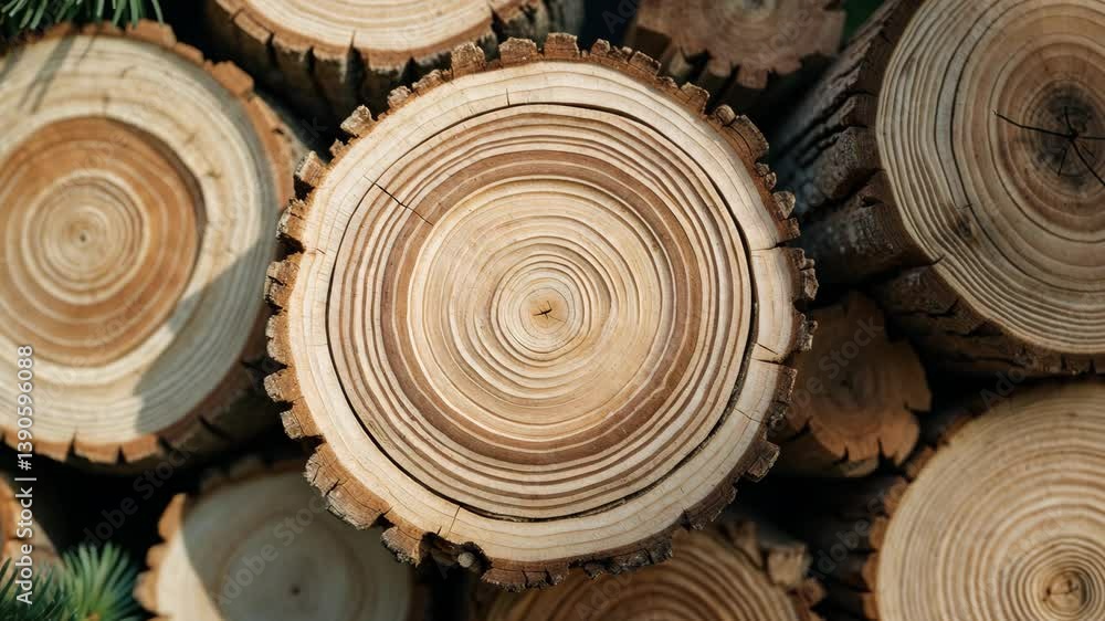 Poster detailed view of juniper tree cross section.