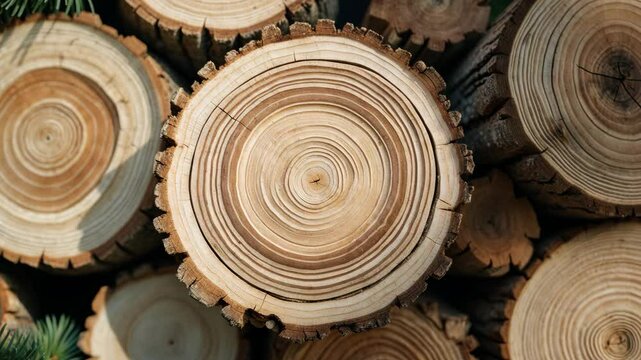 Detailed view of juniper tree cross section.