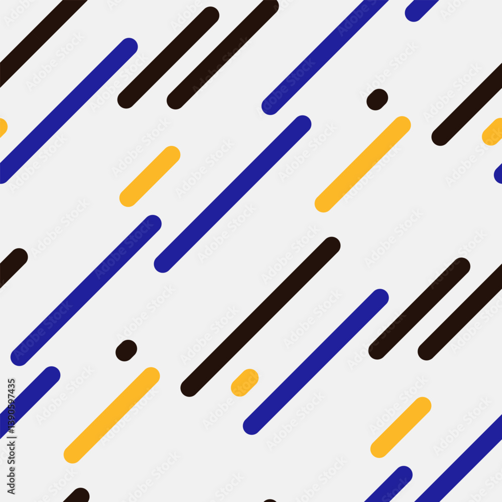 Poster dynamic abstract pattern with diagonal lines in blue, black, and gold on a white background. perfect