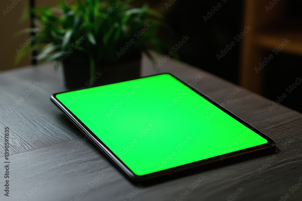 Poster transformation of a smartphone interface into a tablet display on a wooden table, the transformation