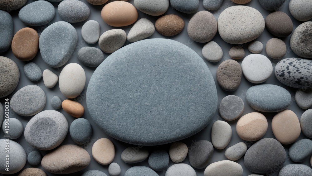 Poster smooth round pebbles texture background abstract