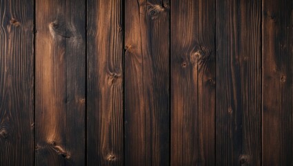 Naklejka premium Dark wood texture background surface featuring an aged natural pattern, the texture of retro plank wood suitable for background, poster, banner, brochure, and graphic design.