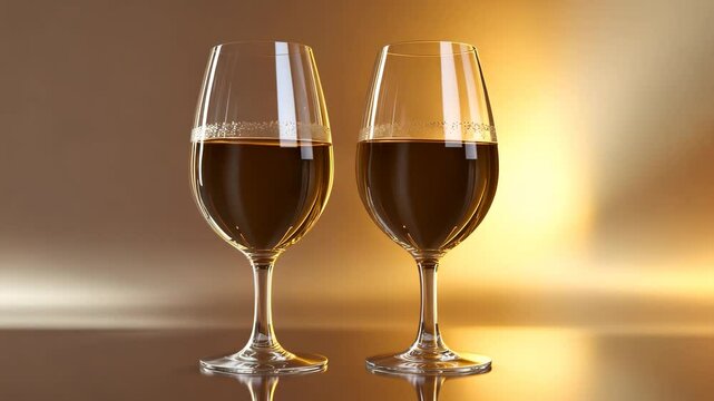 Close-up view of two glasses of white wine placed beside each other with a background offering copy space.