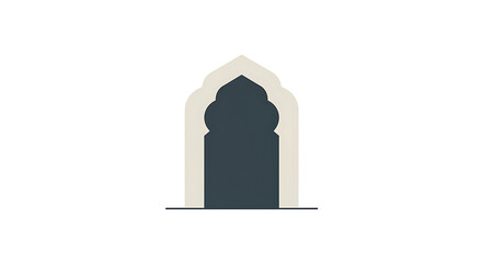 Fototapeta premium Minimalist representation of an arched doorway, showcasing cultural design elements