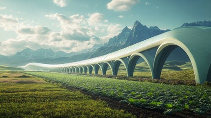 Obraz premium bridge between technology and agriculture, 16:9