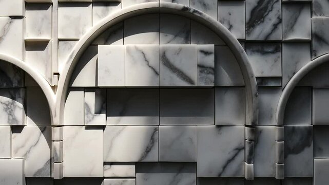 Curved white marble tiles crafted for wall or floor use. Pure white contemporary tiles suitable for bathrooms, kitchen backsplashes, or feature walls. Arched or cambered tiles displayed in a flat