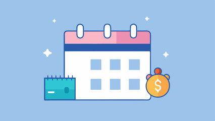 Calendar with Paycheck Day Highlighted A calendar od to a specific month with the day marked as Payday and a piggy bank icon next to it signifying deposits happening automatically.