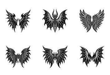Dual Nature Wings Vector Set – Angel and demon wings in crisp vector format, ideal for spiritual, gothic, or mythological themed artworks.