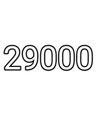 Black and white color numbers 29000