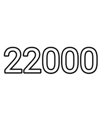 Black and white color numbers 22000