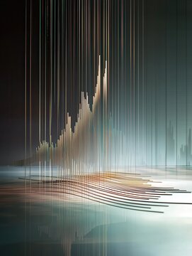 Fototapeta Abstract vertical lines with reflective surface - modern minimalist composition