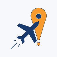 logo icons for communication media, sharing of aircraft location monitoring information. Vector