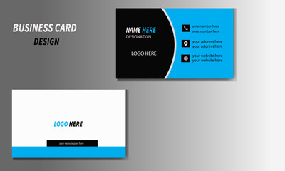Corporate business card design with simple shapes.