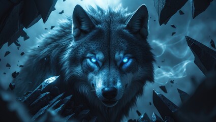 Wolf wallpaper featuring a decay effect