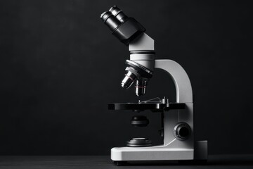 Advanced scope for scanning and data processing displayed against a dark background in a laboratory setting, scope scanning, data processing on black and grey background