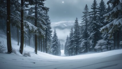 Cedar forests during winter