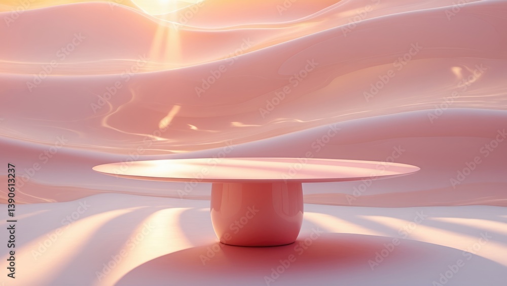 Poster blank table on a luminous background. design with abstract reflections and shadows. mockup for displ