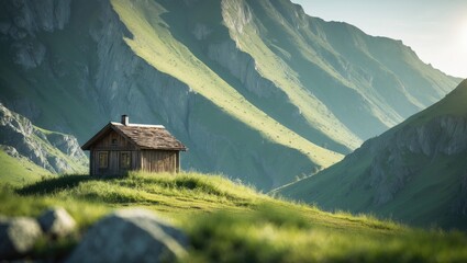 A rustic lodge located in the mountains.