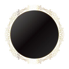 Beautiful golden round frame with ornamental pattern