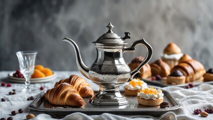 A dallah is a metal pot equipped with a lengthy spout, designed for the specific purpose of making coffee.