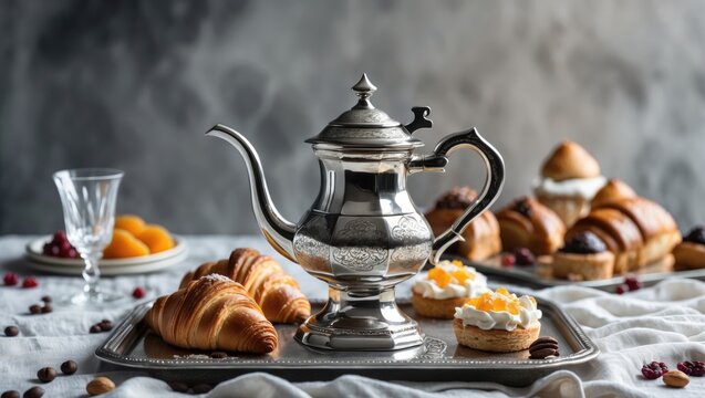 A dallah is a metal pot equipped with a lengthy spout, designed for the specific purpose of making coffee.