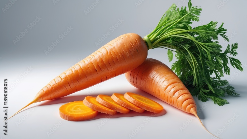 Aufkleber Carrot separated on background featuring clipping path and complete depth of field