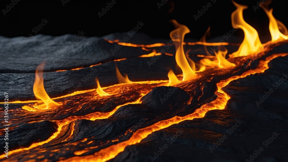 Poster glowing edges of burning paper contrasted with a black background