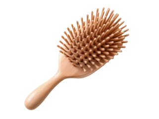 wooden comb isolated on white background