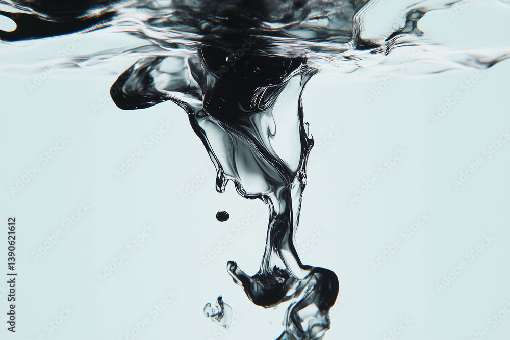 Poster water dynamics: the image showcases the mesmerizing dance of water. water droplets create dynamic sh