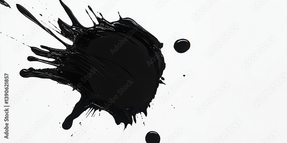 Poster ink splatter: a dynamic and artistic representation of a black ink splatter, perfect for conveying t