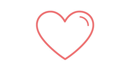 Charming blush pink heart icon on plain white background for Valentine's Day design