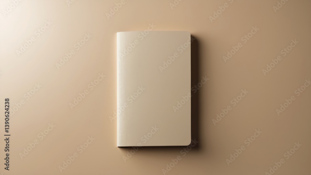 Poster mock-up of a closed book from above on a background