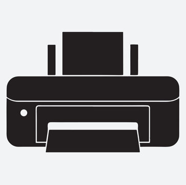 recommend clip art: printer silhouette vector art illustration, vector illustration of printer