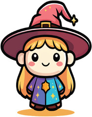 Cartoon illustration of a girl wearing a cowboy hat