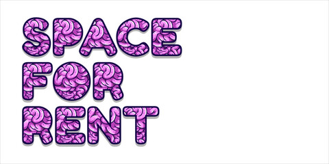 Commercial Space For Rent typography poster banner billboard