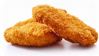 fried chicken nuggets isolated on white background