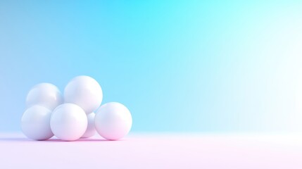 Fototapeta premium Abstract pastel spheres on a soft gradient background