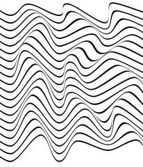 Wavy Line Abstract Background in Black and White