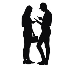 Silhouette of a female construction worker with tablet Labor Day  